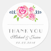 Rustic Roses Wedding Bedankt Sticker (Voorkant)