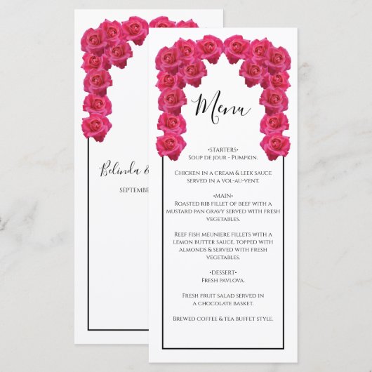 Rustic Roses Wedding Menu (Voorkant / Achterkant)