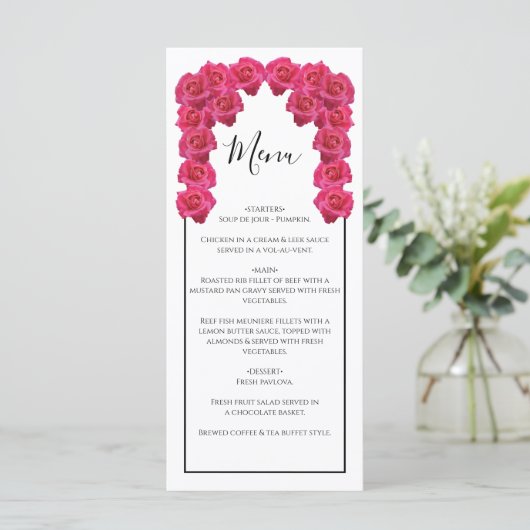 Rustic Roses Wedding Menu (Staand voorkant)
