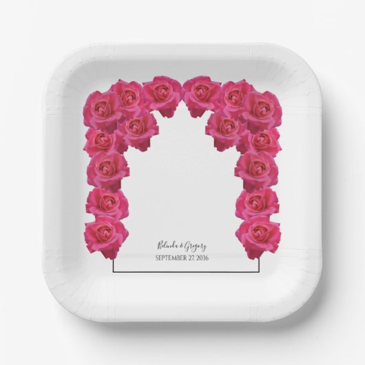 Rustic Roses Wedding Papieren Bordje (Voorkant)