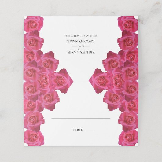 Rustic Roses Wedding Place Card Plaatskaartje (Buitenkant ongevouwen)