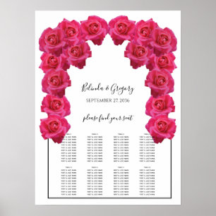 Rustic Roses Wedding Seding Chart Poster