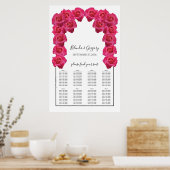 Rustic Roses Wedding Seding Chart Poster (Keuken)