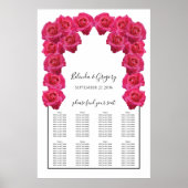 Rustic Roses Wedding Seding Chart Poster (Voorkant)