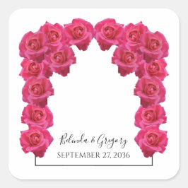 Rustic Roses Wedding Vierkante Sticker