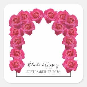 Rustic Roses Wedding Vierkante Sticker