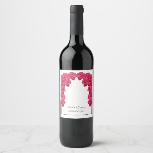 Rustic Roses Wedding Wijn Etiket (Voorkant)