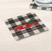 Rustic Route 66 Kerst Drink Stijl Kartonnen Onderzetters (Schuin)