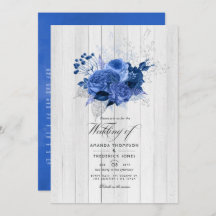 Rustic Royal Blue en Silver Floral Wedding