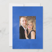 Rustic Royal Blue en Silver Floral Wedding Photo Save The Date (Achterkant)