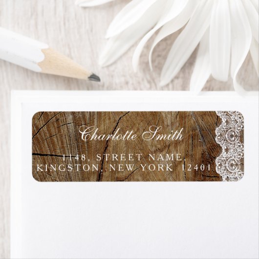 Rustic Royal Personalized Lace Adresetiketten Etiket (Insitu)