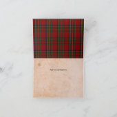 Rustic Royal Stewart Plaid Bedankt Opmerking Kaart (Binnen)