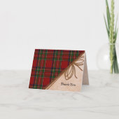 Rustic Royal Stewart Plaid Bedankt Opmerking Kaart (Voorkant)