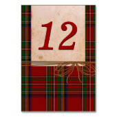 Rustic Royal Stewart Pset Wedding Table Number Kaart (Voorkant)