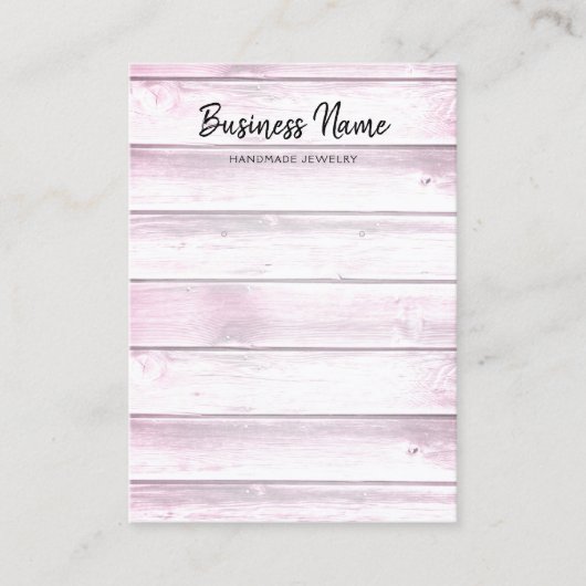 Rustic roze Barn Wood met juwelen Visitekaartje (Voorkant)