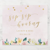 Rustic Roze Bloem Bruiloft Proost Proost Bier Etiket (Enkel label)