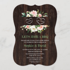 Rustic Roze Bloem Frame Schuur I DO BBQ Kaart