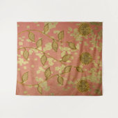 Rustic Roze Bloemenschijn Wandkleed (Voorkant (horizontaal))