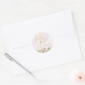 Rustic Roze Bloemige Trouw 'Save the Date' Ronde Sticker (Envelop)