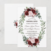 Rustic Roze Blush Bloemige Oefen Diner Kaart (Voorkant / Achterkant)