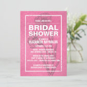 Rustic Roze Bridal Shower Invitations Kaart (Staand voorkant)