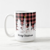 Rustic Roze Buffalo Plaid Bos Kerstmis Koffiemok (Links)