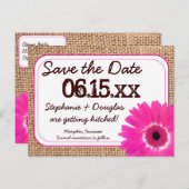 Rustic Roze Daisy Burlap slaat de Briefkaarten op (Voorkant / Achterkant)