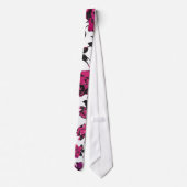 Rustic roze en Black Stem Roos Pattern Stropdas (Achterkant)