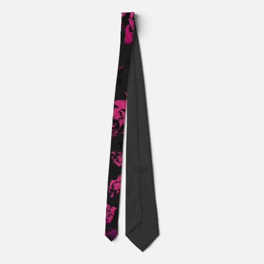 Rustic roze en Black Stem Rozen Pattern Stropdas (Achterkant)