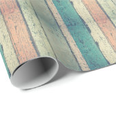 Rustic roze en blauwe houtnerf inpakpapier (Rol Hoek)
