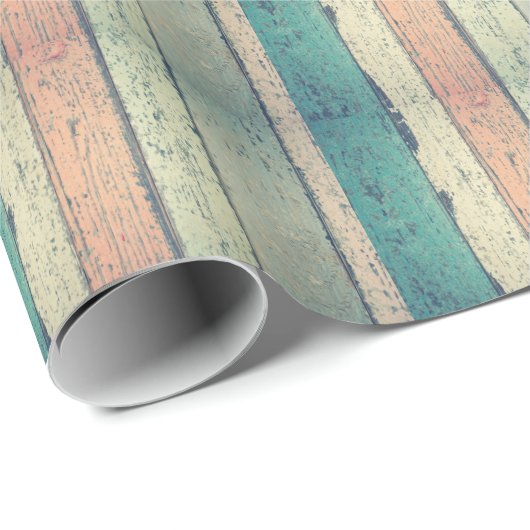 Rustic roze en blauwe houtnerg afdruk wikkelpapier cadeaupapier (Rol Hoek)