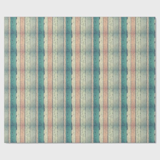 Rustic roze en blauwe houtnerg afdrukpapier cadeaupapier (Vlak)