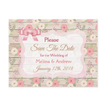 Rustic Roze en Tan Floral sparen het Briefkaart va