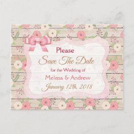 Rustic Roze en Tan Floral sparen het Briefkaart va