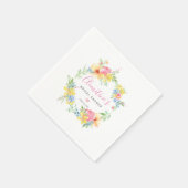 Rustic Roze Geel Watercolor Bloem Servet (Hoek)