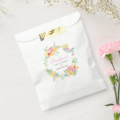 Rustic Roze Gele Aquarel Bloem Baby Shower Bedankzakje (Gezegeld)