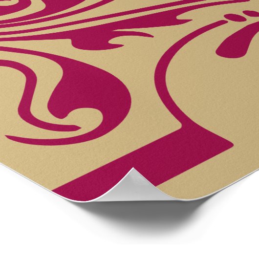 Rustic Roze Gouden Zitplan poster (Hoek)