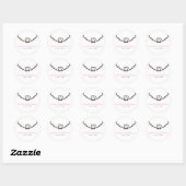 Rustic Roze Hart Wing Bruiloft Feest Favor Ronde Sticker (Vel)