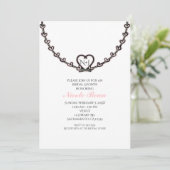 Rustic Roze Hart Wing Bruiloft Feest Kaart (Staand voorkant)
