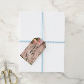 Rustic Roze Hart Wing Bruiloft Uitnodiging Aangepa Cadeaulabel (Met Touw)