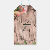 Rustic Roze Hart Wing Bruiloft Uitnodiging Aangepa Cadeaulabel (Achterkant)