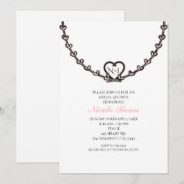 Rustic Roze Hart Wingerd Bruiloft Borrel Kaart