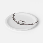 Rustic Roze Hart Wingerd Bruiloft Feest Custom Par Papieren Bordje (Gekanteld)