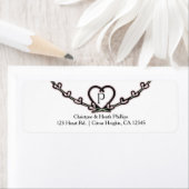 Rustic Roze Hart Wingerd Bruiloft Feest Uitnodigin Etiket (Insitu)