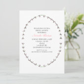 Rustic Roze Hart Wingerd Frame Bruiloft Feest Kaart (Staand voorkant)