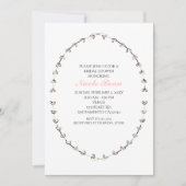 Rustic Roze Hart Wingerd Frame Bruiloftsborrel Kaart (Voorkant)