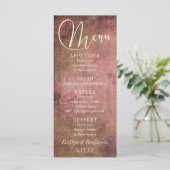 Rustic Roze & Jute Rustic Vintage Trouw Menu (Staand voorkant)