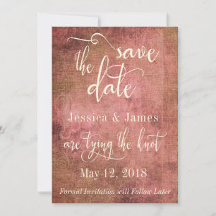 Rustic Roze & Jute Vintage Save the Date
