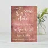 Rustic Roze & Jute Vintage Save the Date (Staand voorkant)