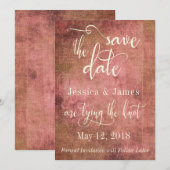 Rustic Roze & Jute Vintage Save the Date (Voorkant / Achterkant)